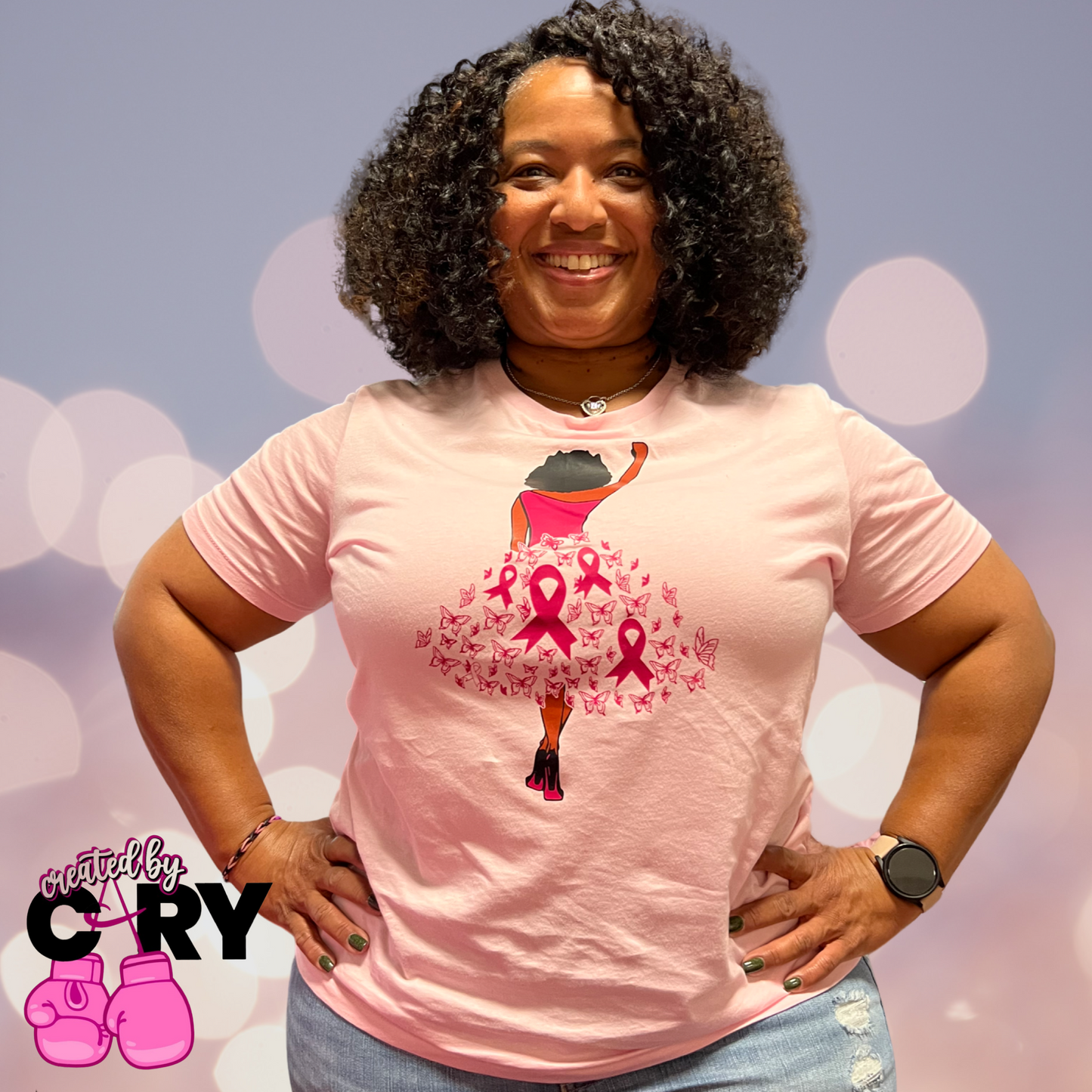 Breast Cancer Pink Power Butterfly Shirt