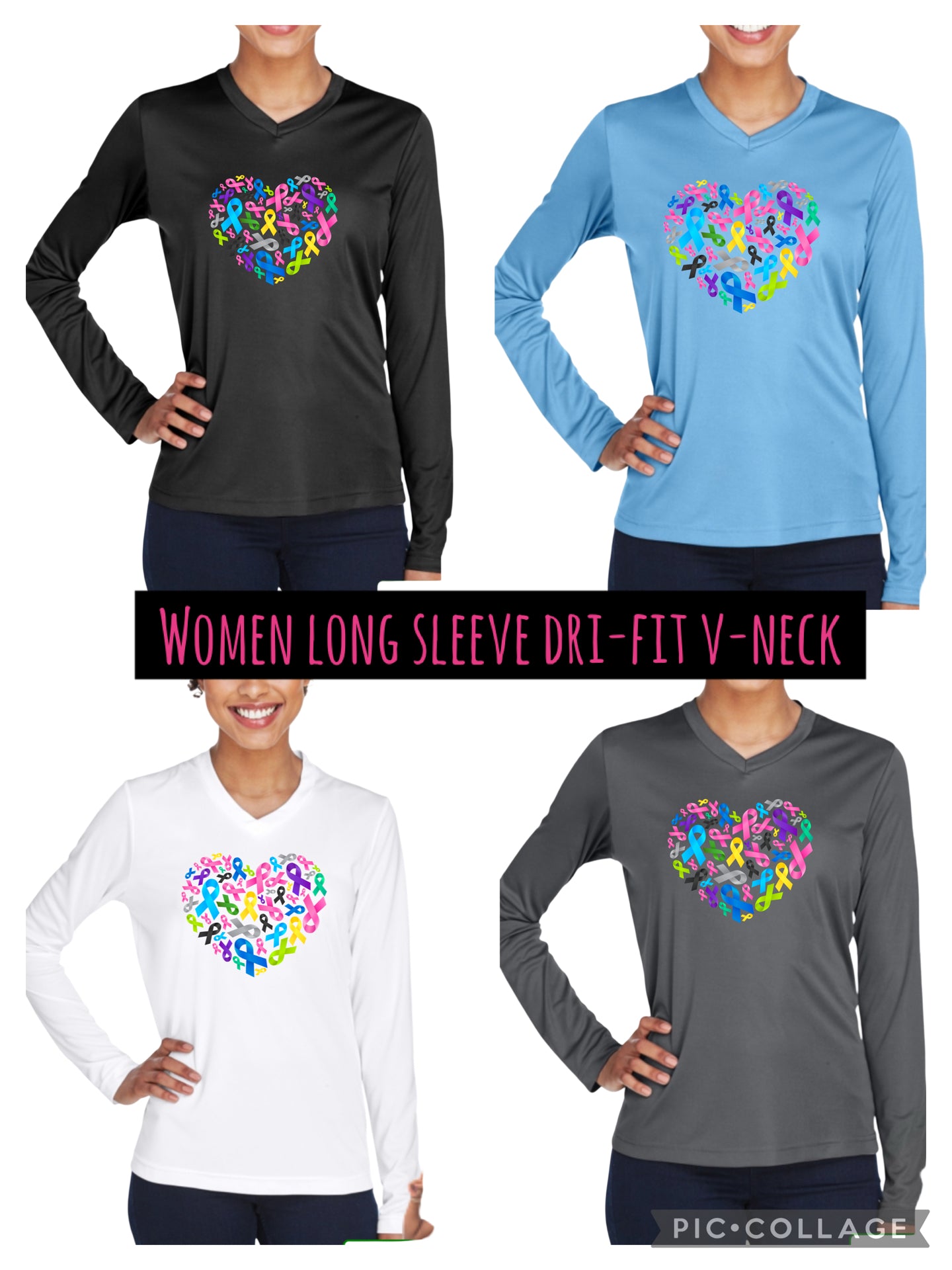 Cancer Awareness multi-color ribbons dri-fit shirts