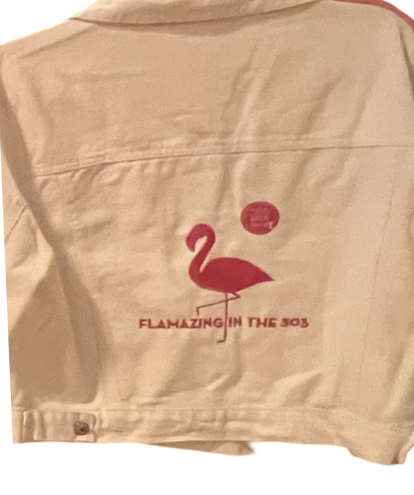 Flamazing IN THE 305 embroidered WHITE denim jacket