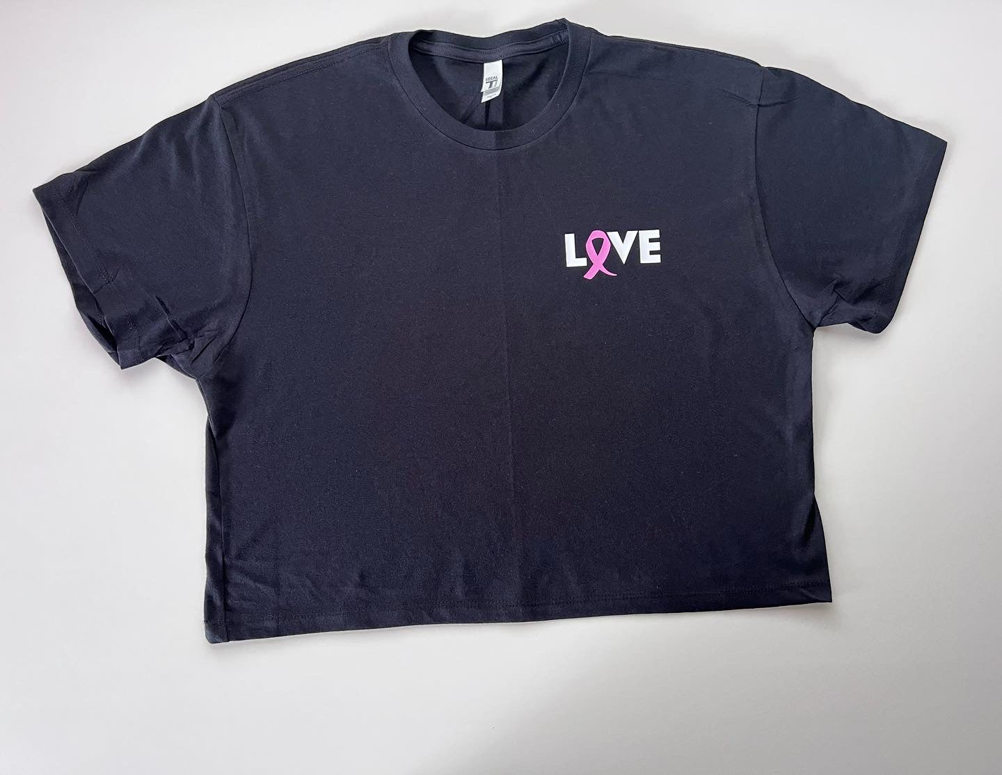 LOVE breast cancer crop top