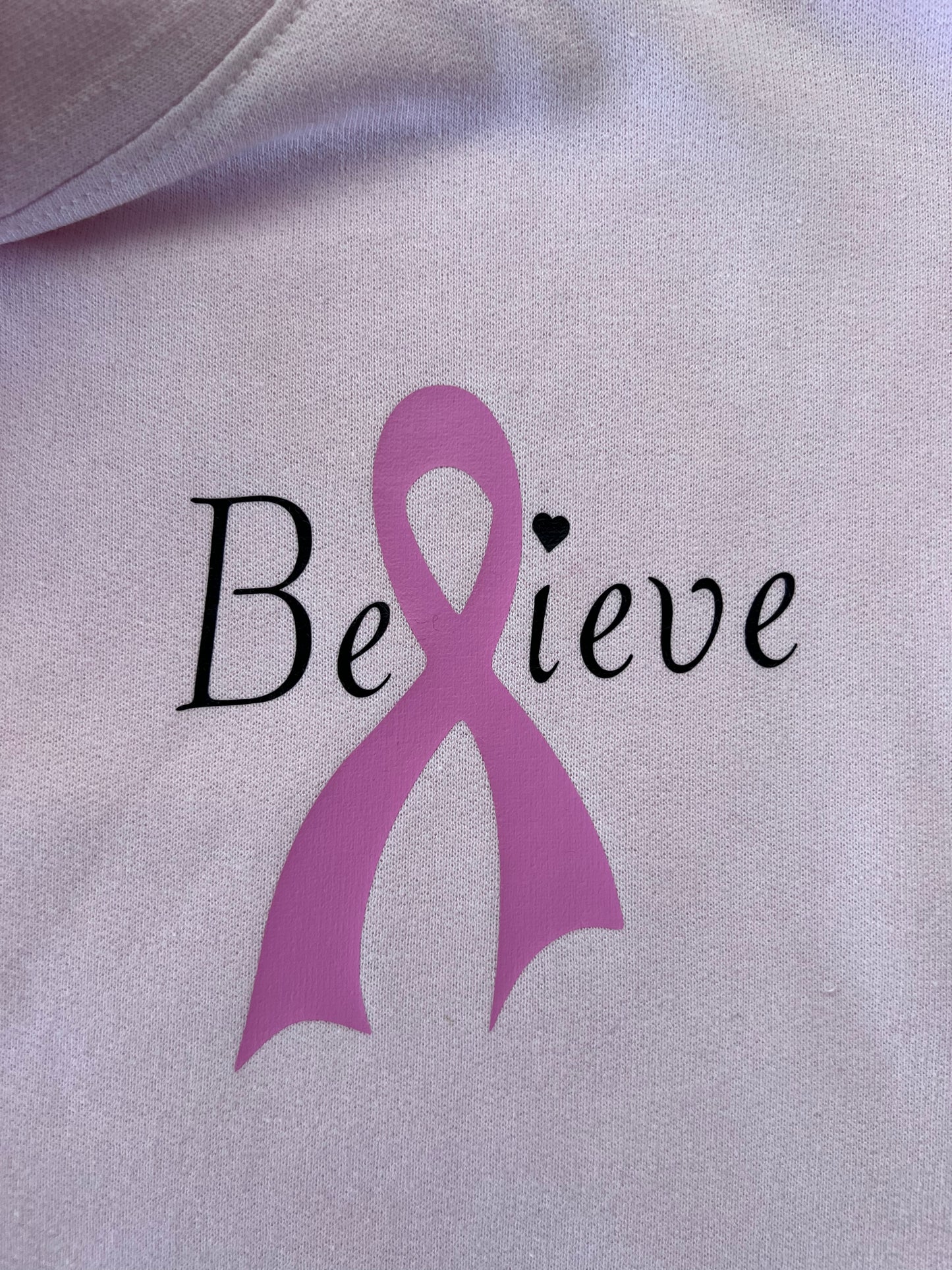 BELIEVE breast cancer unisex hoodie