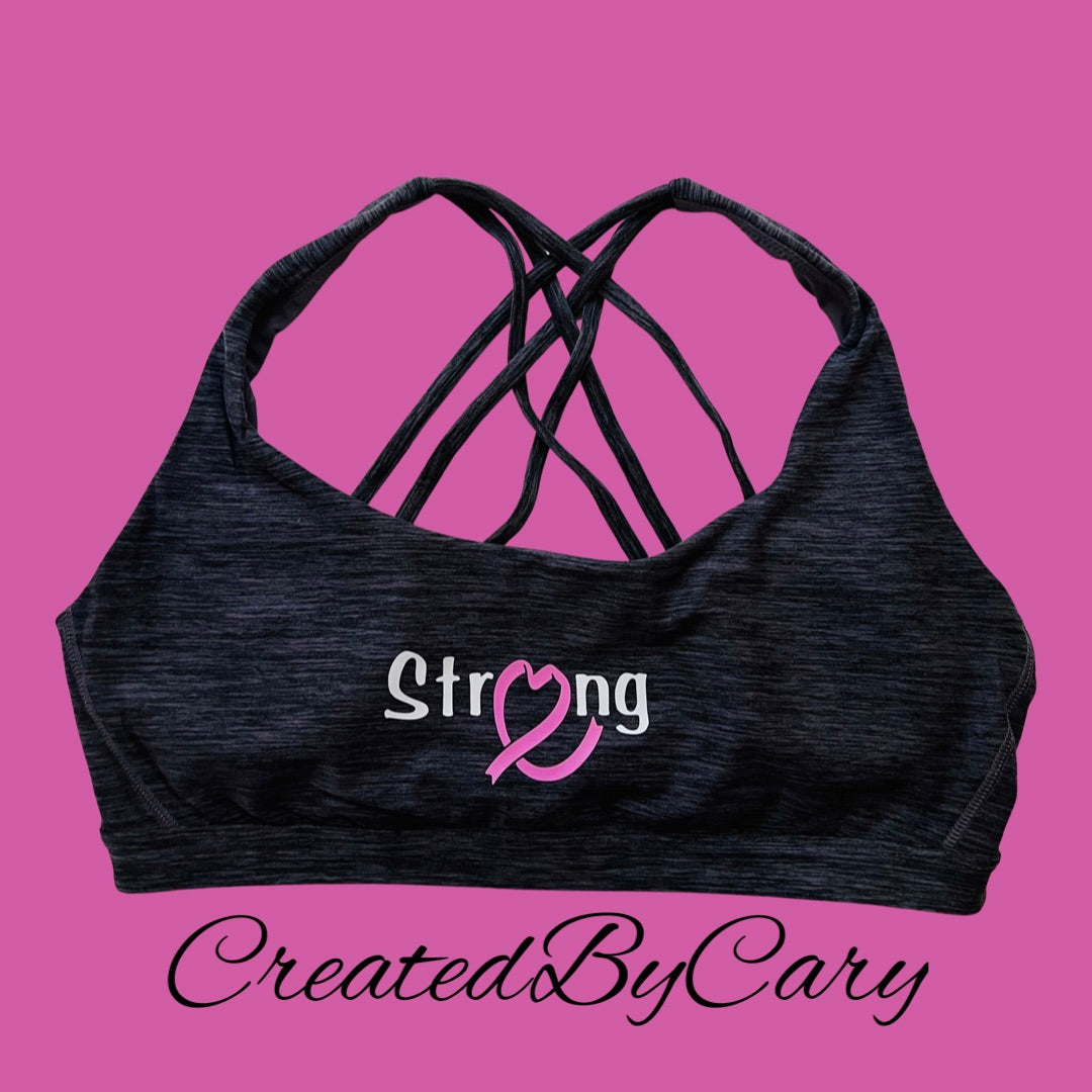 STRONG breast cancer Sports Bra – CreatedByCary