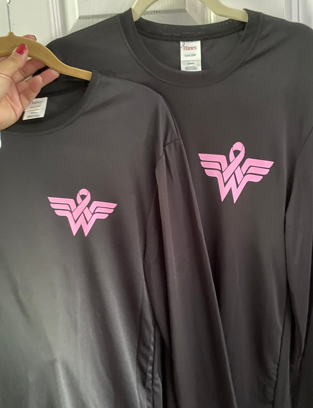 WonderWoman breast cancer unisex long sleeve dri-fit shirt