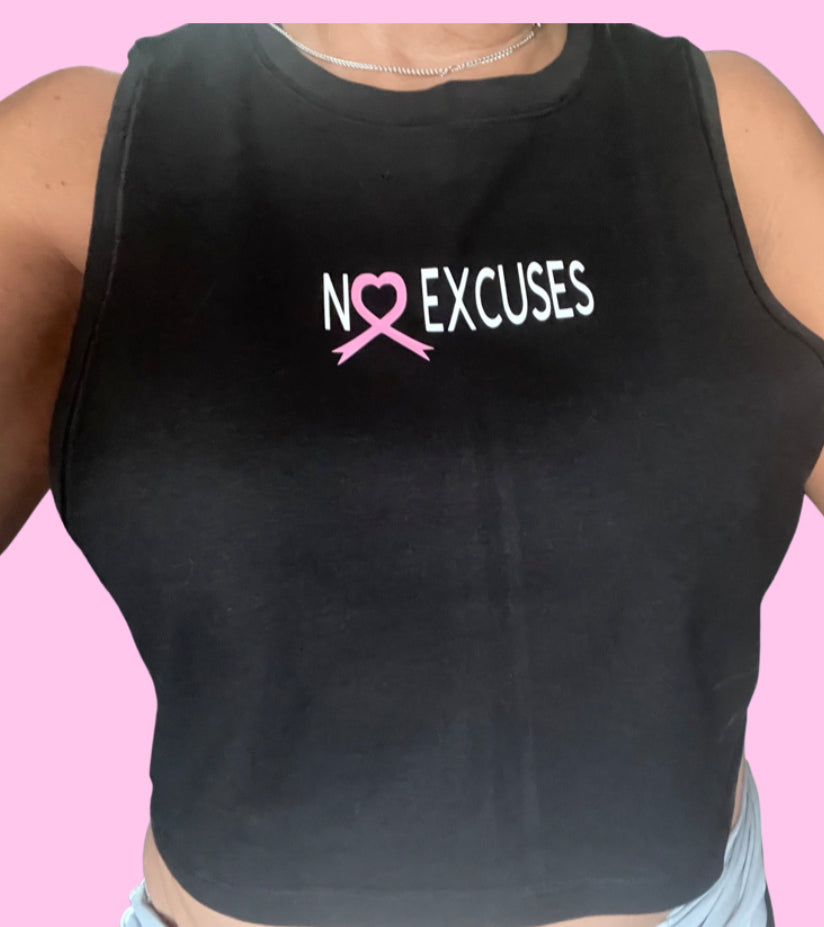 NO EXCUSES muscle crop tank top