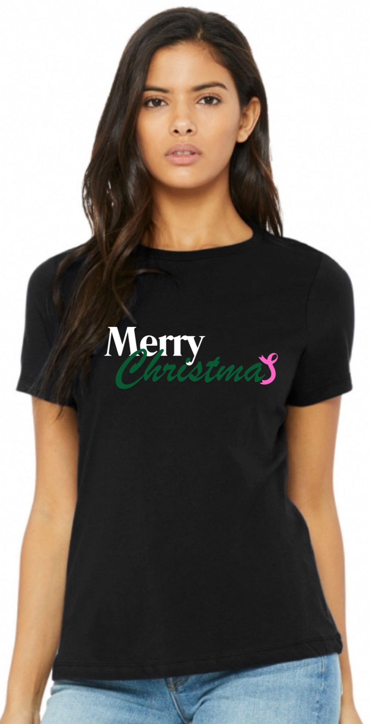 Merry Christmas Breast Cancer Awareness T-Shirt