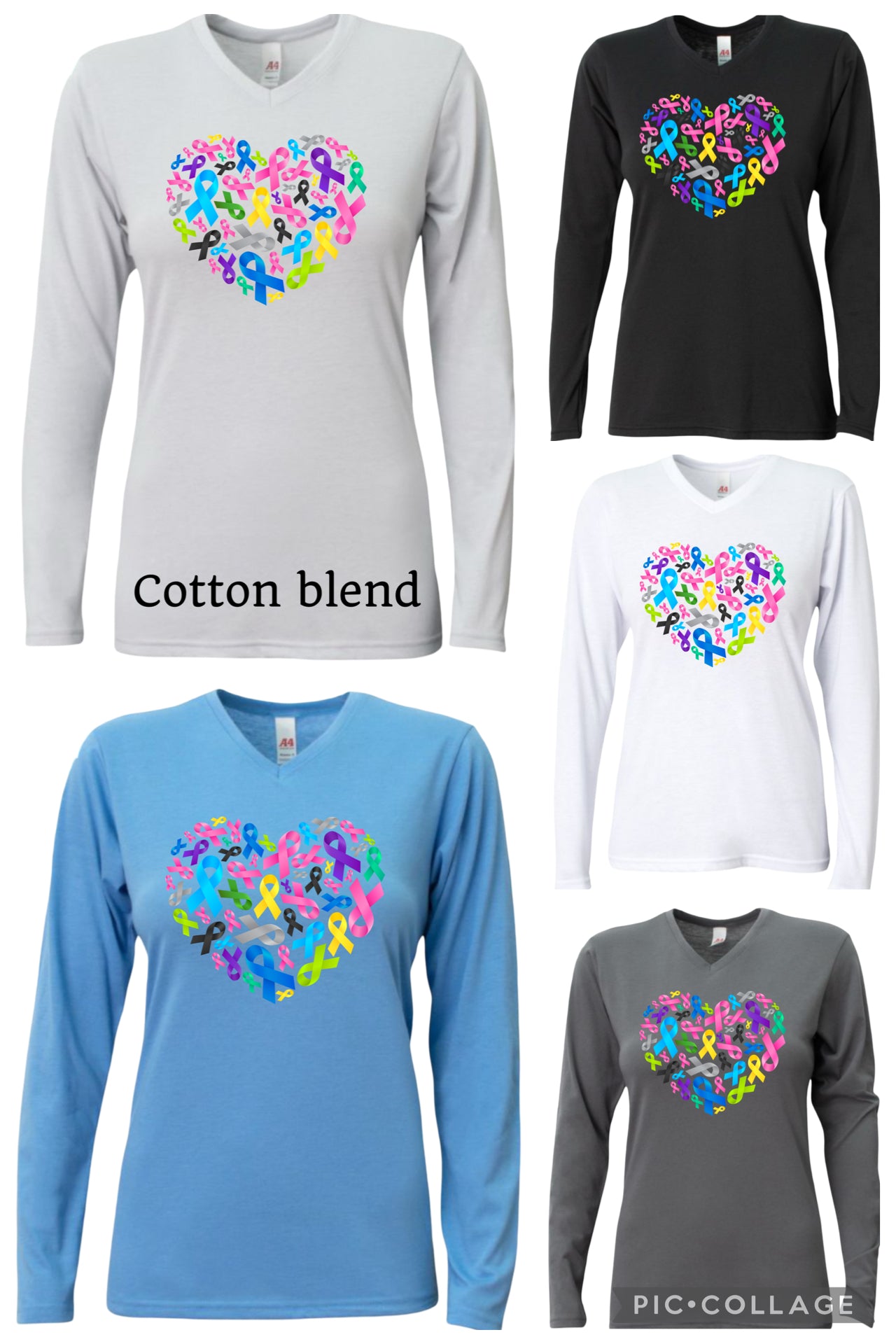 Cancer Awareness multi-color ribbons dri-fit shirts