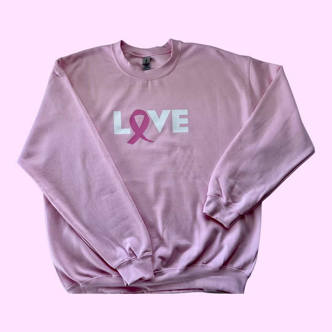 LOVE breast cancer unisex sweatshirt