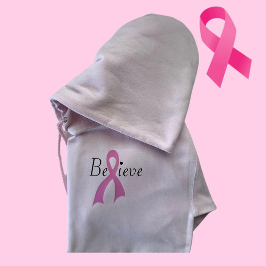 BELIEVE  breast cancer unisex hoodie
