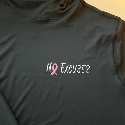 NO EXCUSES breast cancer unisex cool-fit long sleeve hoodie shirt