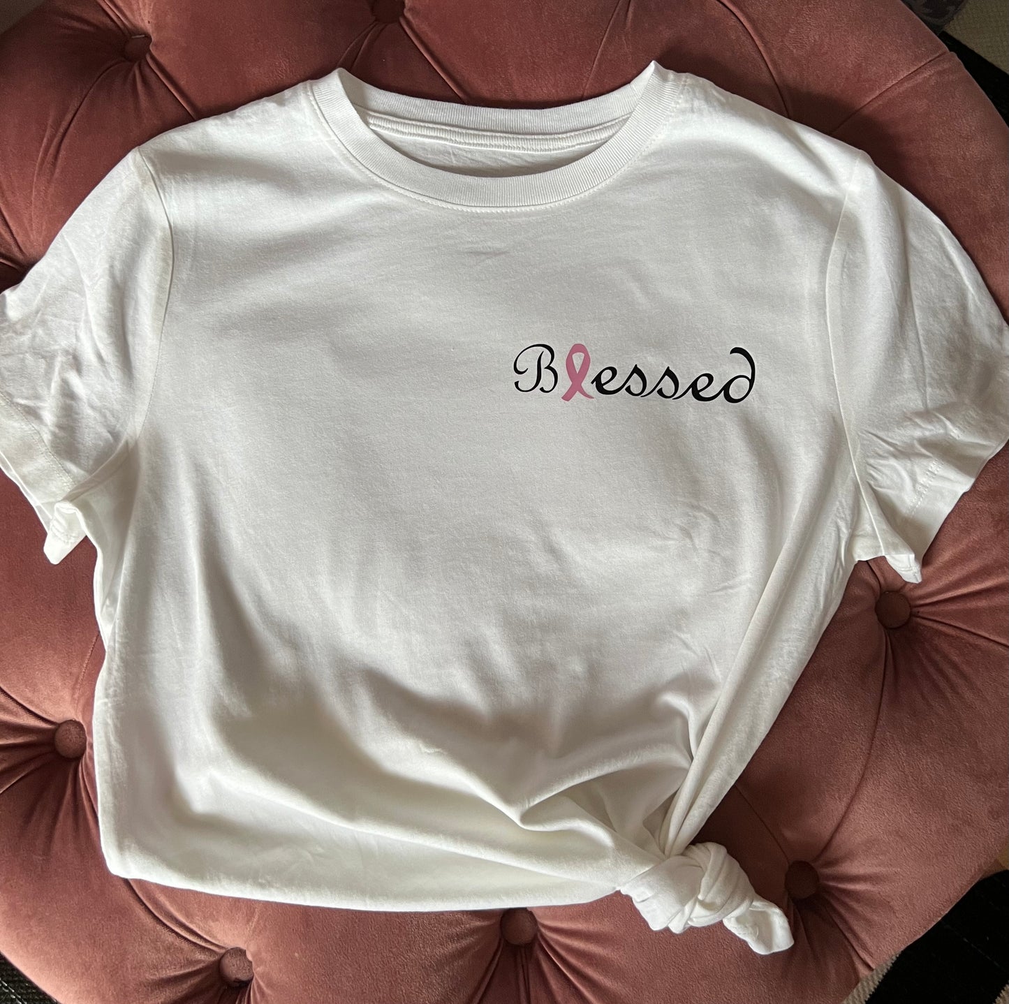BLESSED Breast Cancer women’s short sleeve t-shirt
