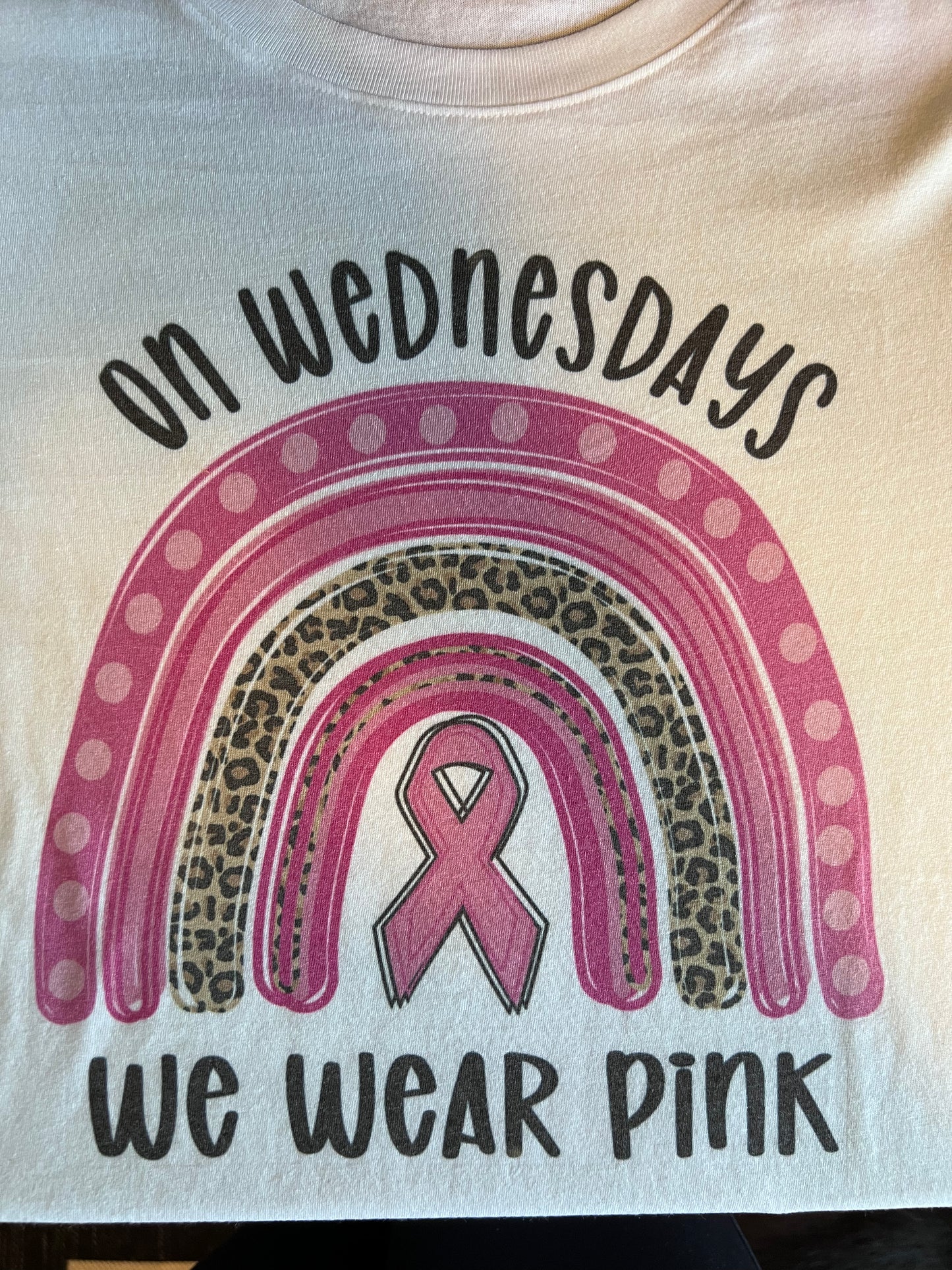 On Wednesdays We wear PINK breast cancer rainbow shirt