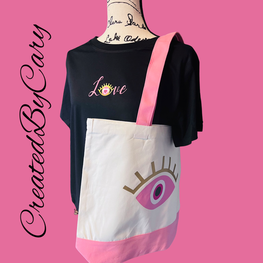 Love (pink evil eye) tee